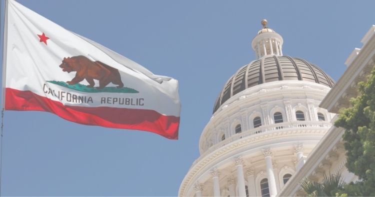 California state flag at the state capitol