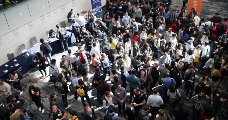 Crowd of people at a conference