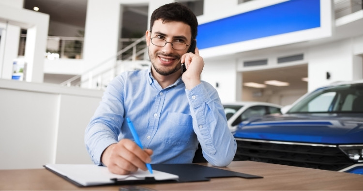 A man working in a car dealership